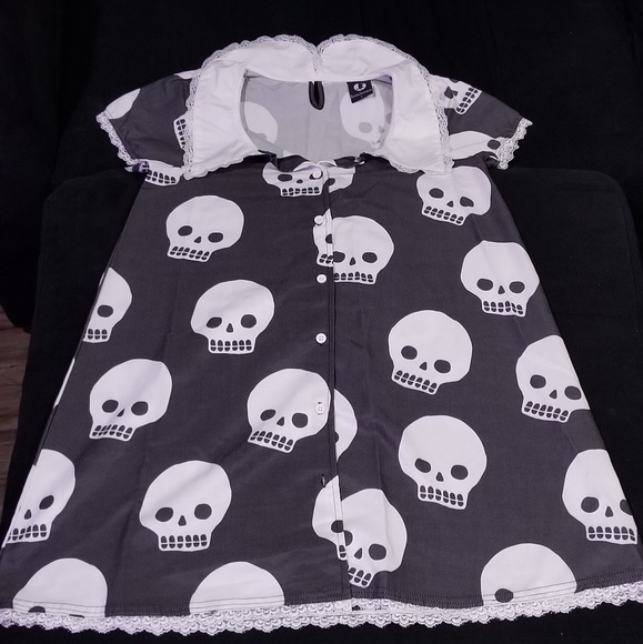 Fearless Illustration Skull Print Dress (NWOT) - Picture 2 of 3
